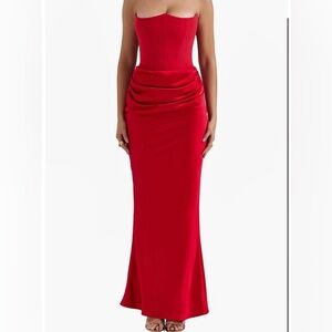 House of CB Persephone Strapless Satin Dress